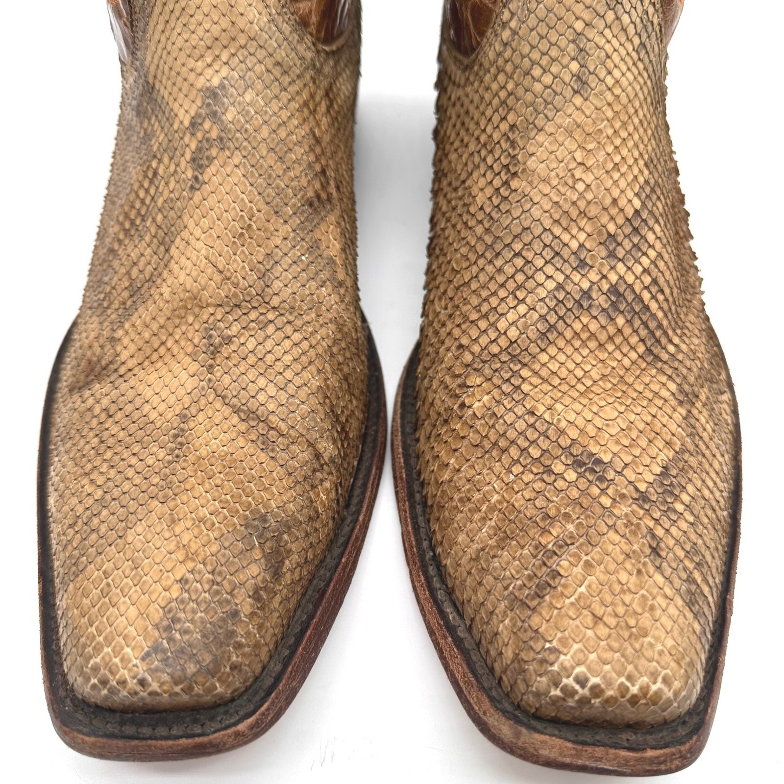 Allens Boots Mens 11.5 D Ben Natural Python Leather Western Square Toe Al20010cw — image 2 of 8